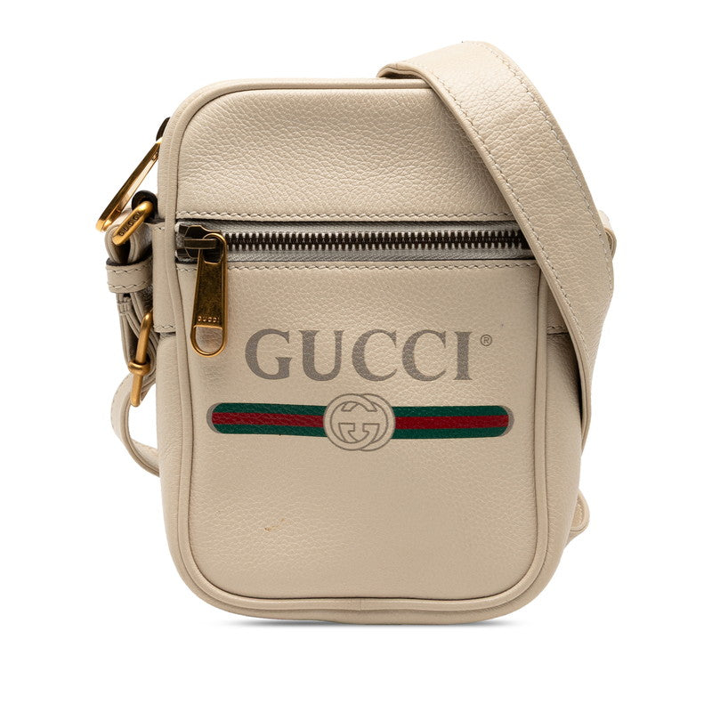 Gucci Print Shoulder Bag Leather Logo Bag 2