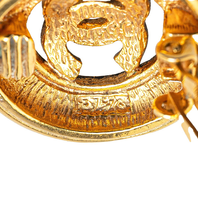 Chanel Gold Plated Coco Mark Round Earrings