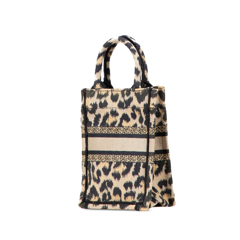 Dior Book Tote Leopard 2Way Bag Canvas Mini Tote Bag