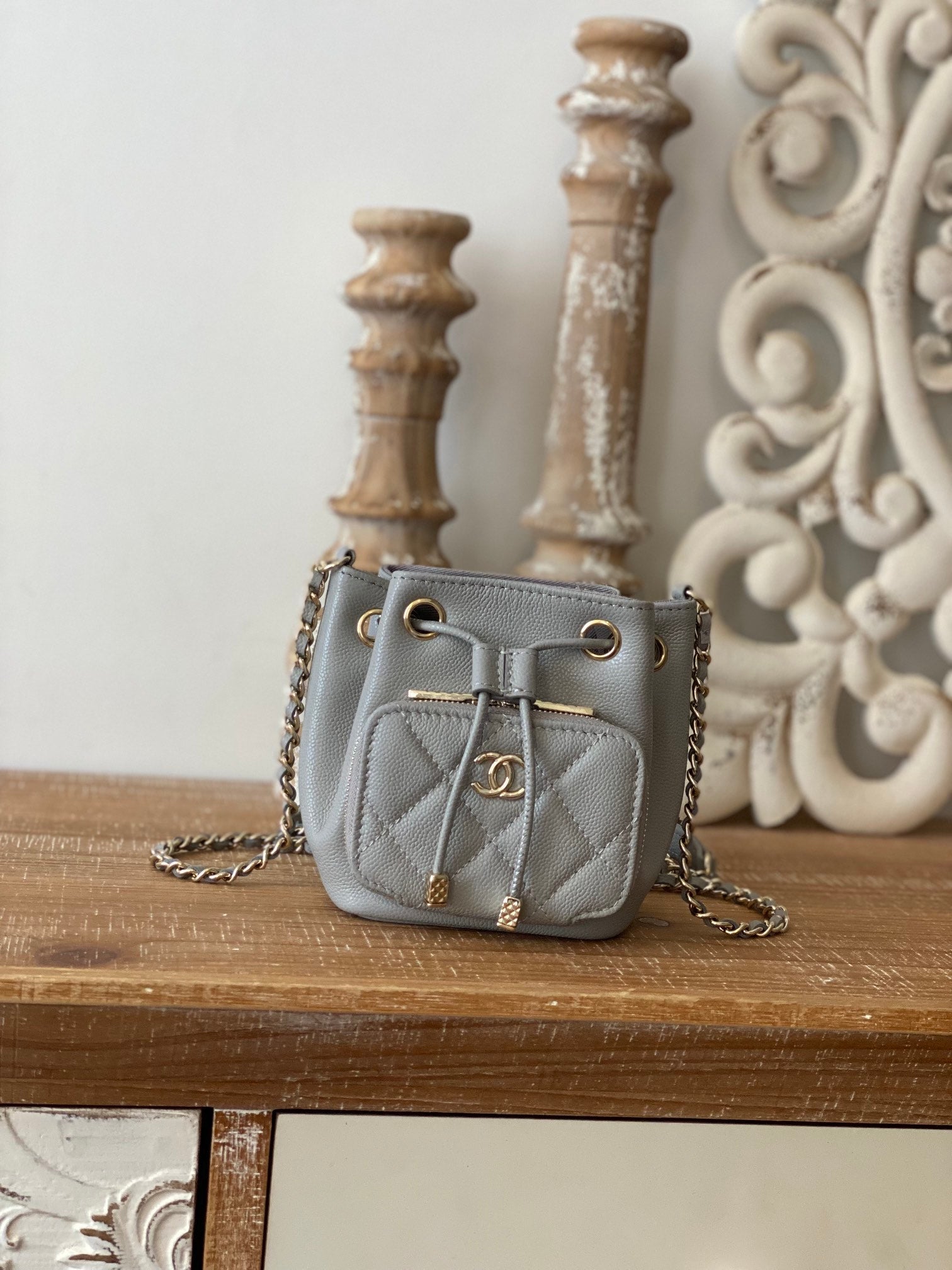 CHLMini Strap , ’s 4.9in Gray Bucket Bag