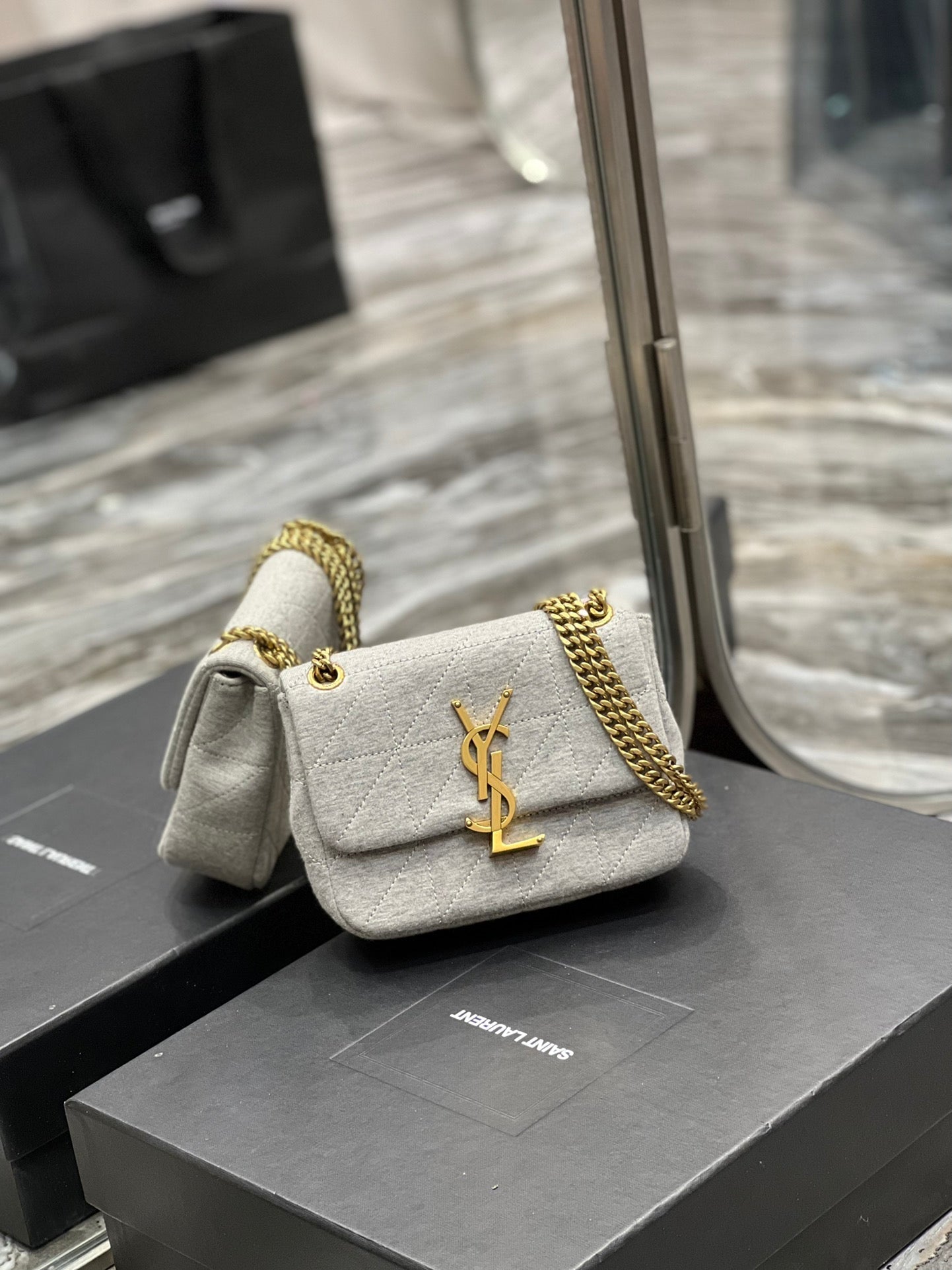 YSL Saint Laurent YSL Top Quality Jamie Bag Grey For Mini Chain Travel Bag