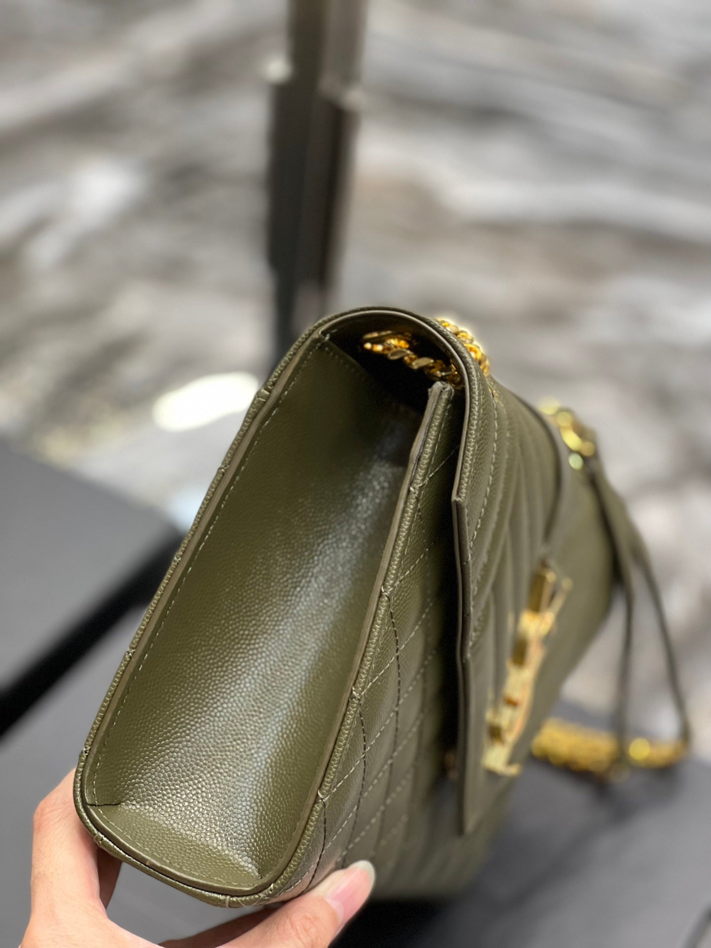 YSL Saint Laurent Envelope Handbag Quilted Chain Travel Bag