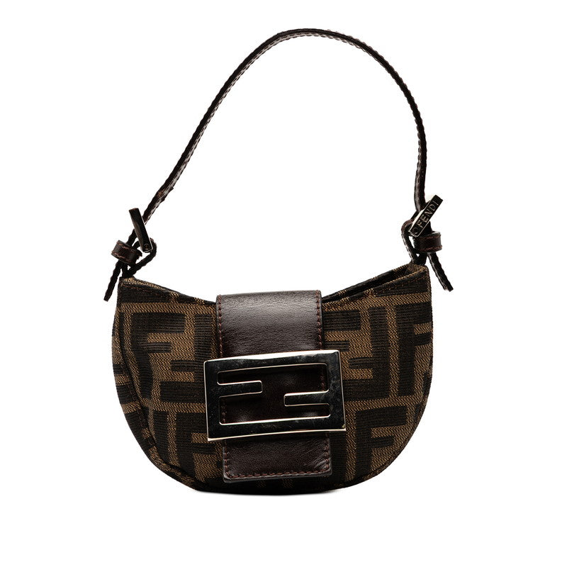 Fendi Zucca Croissant Handbag Leather Canvas Mini Travel Bag Leather Handbag 1