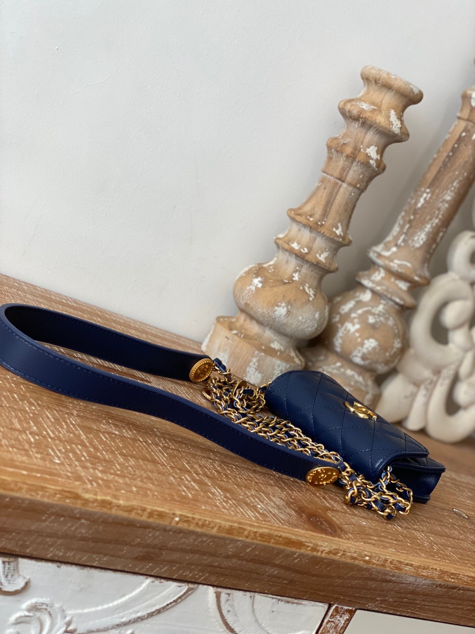 Chanel Clutch With For Women Bags Blue Chain Clutch Bag