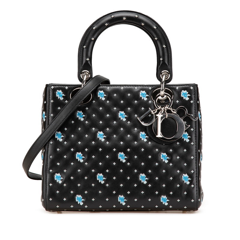 Dior Embroidery Flower 2Way Bag Leather Travel Bag