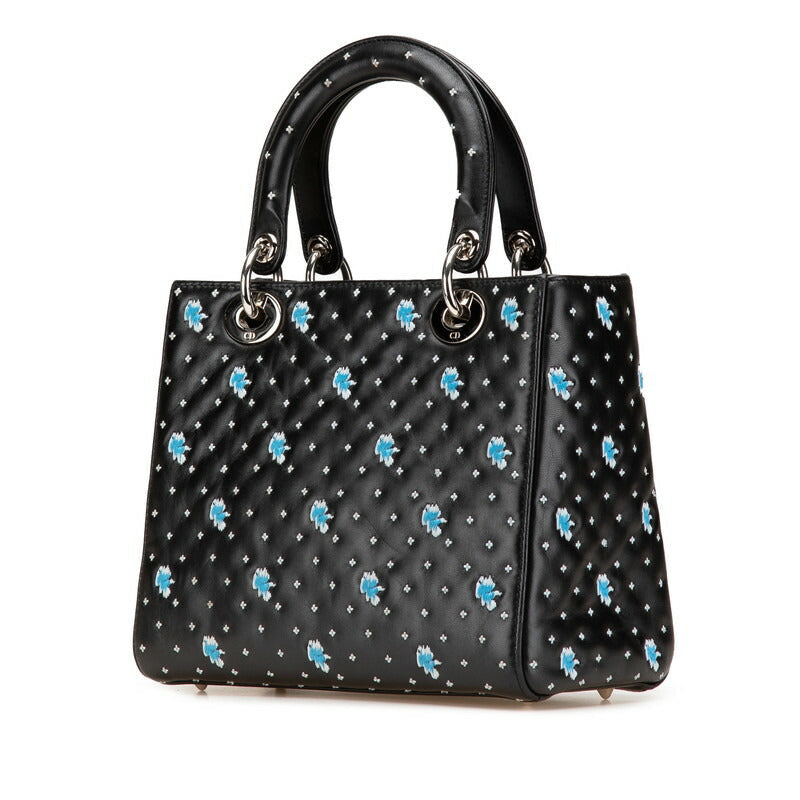 Dior Embroidery Flower 2Way Bag Leather Travel Bag