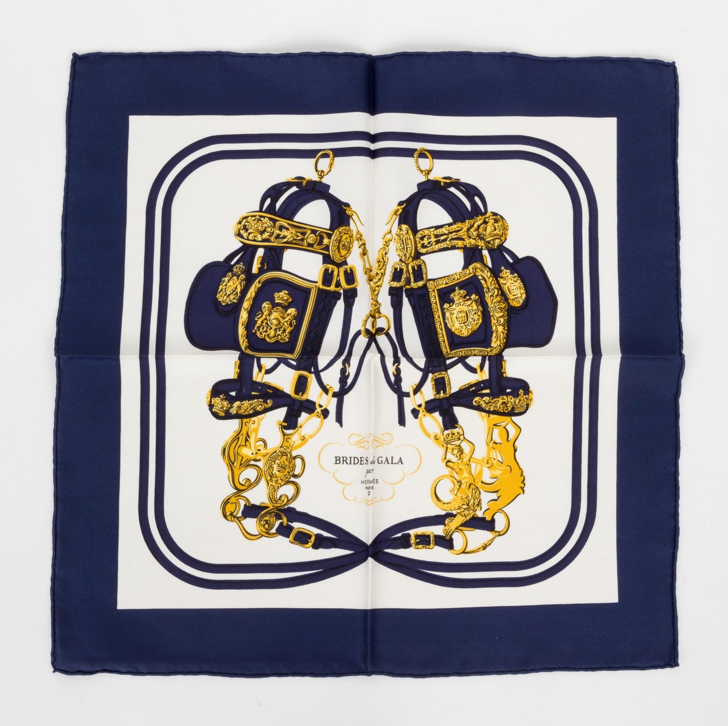 Hermes Brides De Gala Pochette Handbag Blue Travel Bag
