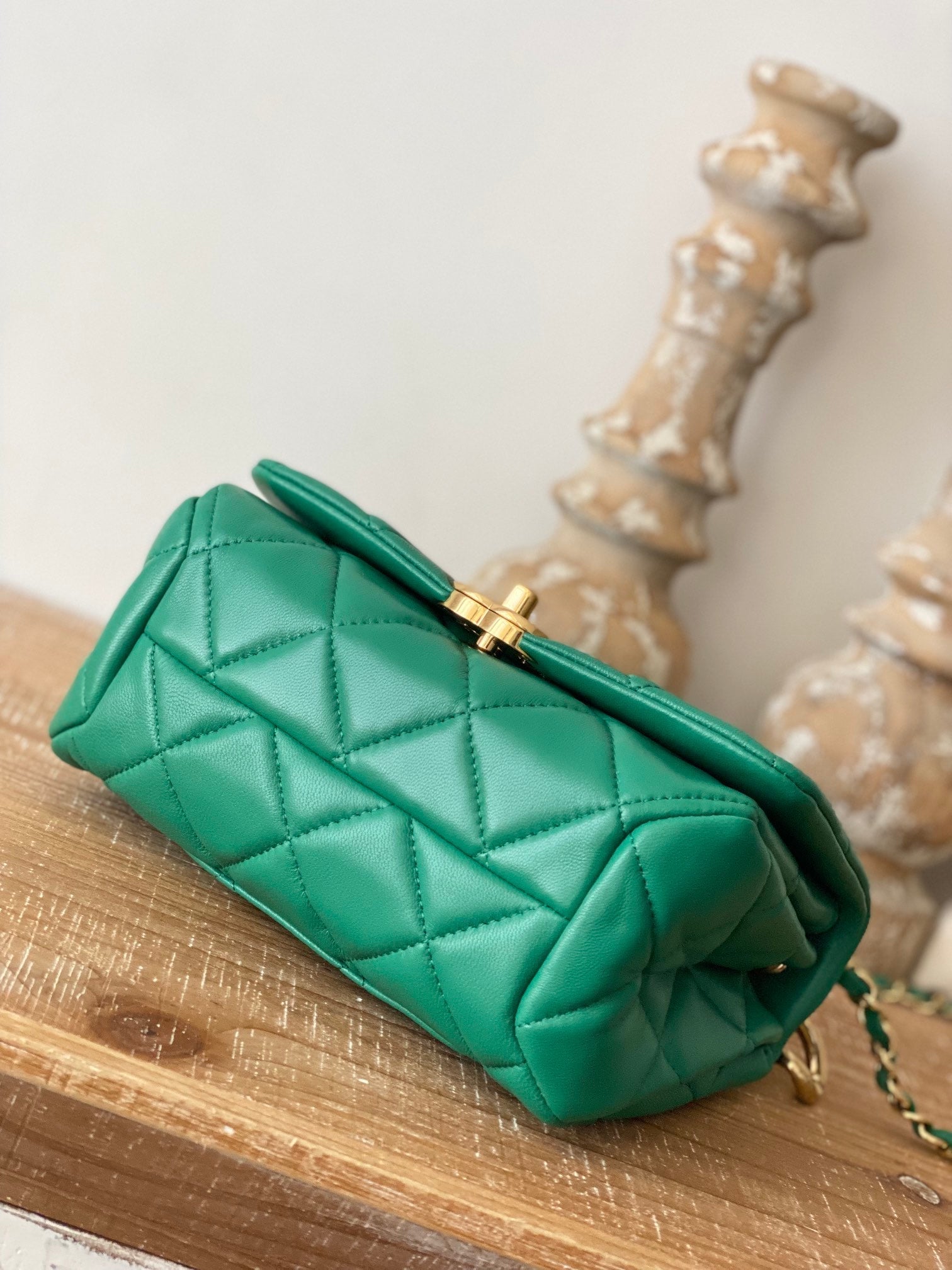 CHL Classic Top Qualityamond Top Green Flap Travel Bag