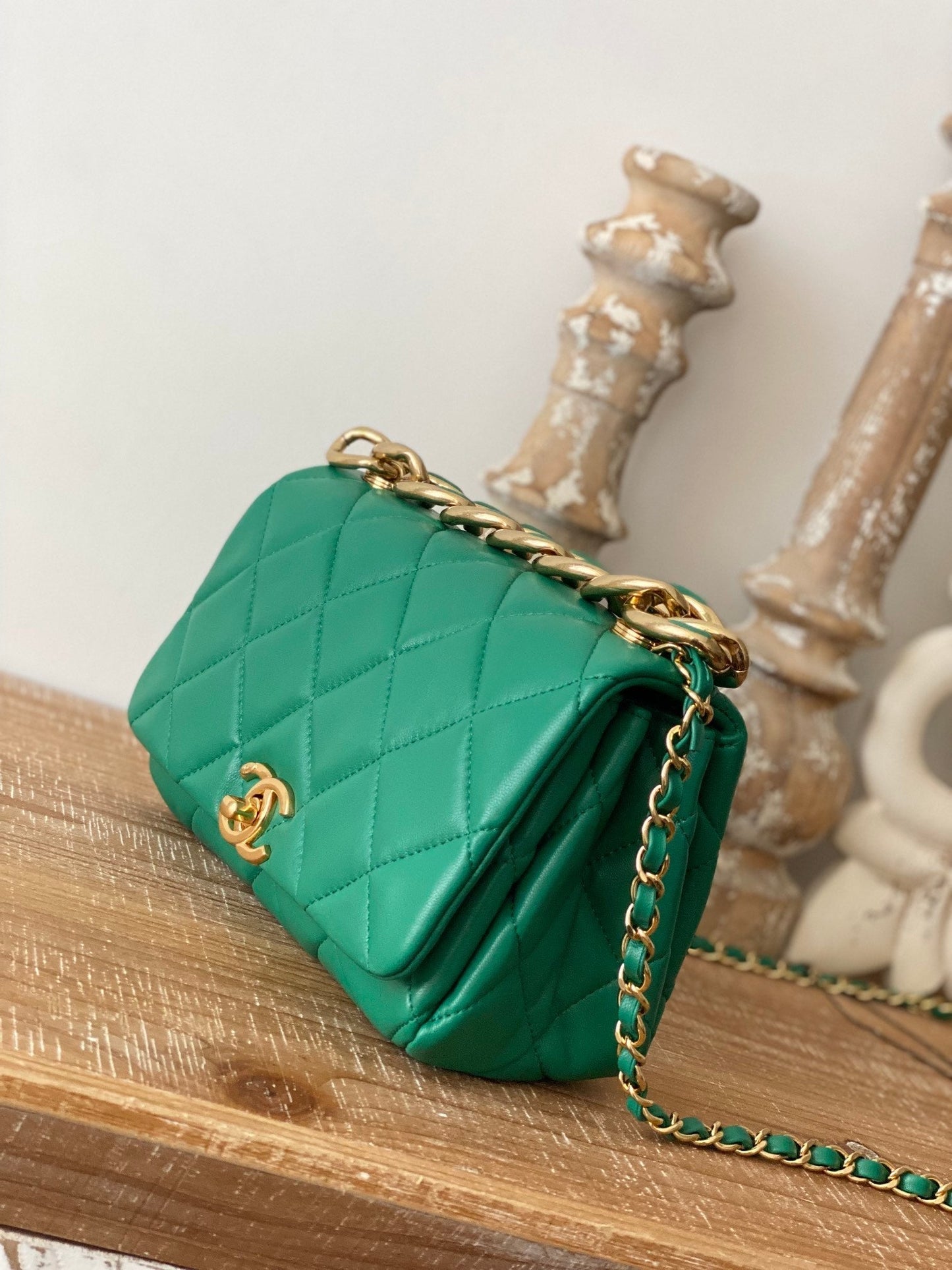 CHL Classic Diamond , ’s Green Flap Handbag