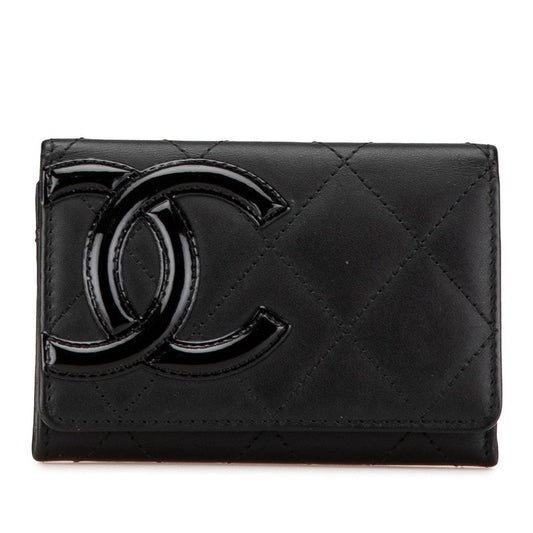 Chanel Cambon Line Coco Mark Lambskin Card Case Bag