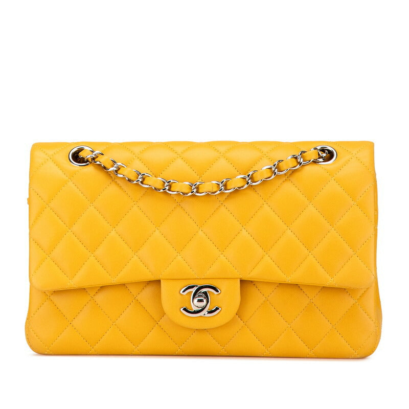 Chanel Matelasse Coco Mark W Flap Lambskin Shoulder Bag