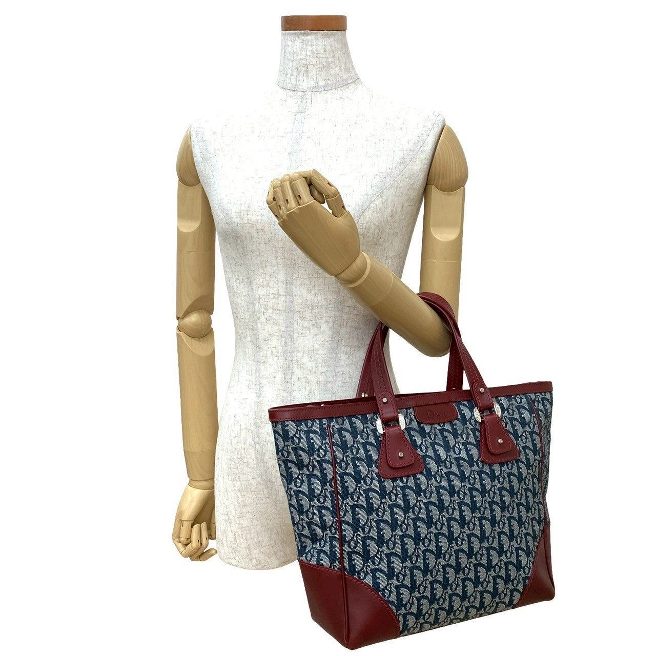 Dior Christian Trotter Handbag Leather Canvas Travel Bag Canvas Leather Handbag