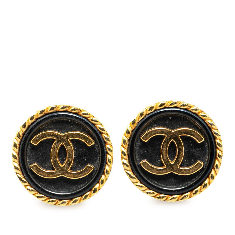 Chanel Plated Plastic Coco Mark Round Earrings 97A Bag