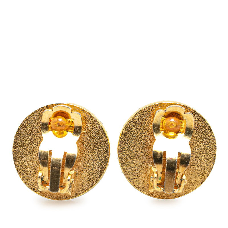 Chanel Plated Plastic Coco Mark Round Earrings 97A Bag