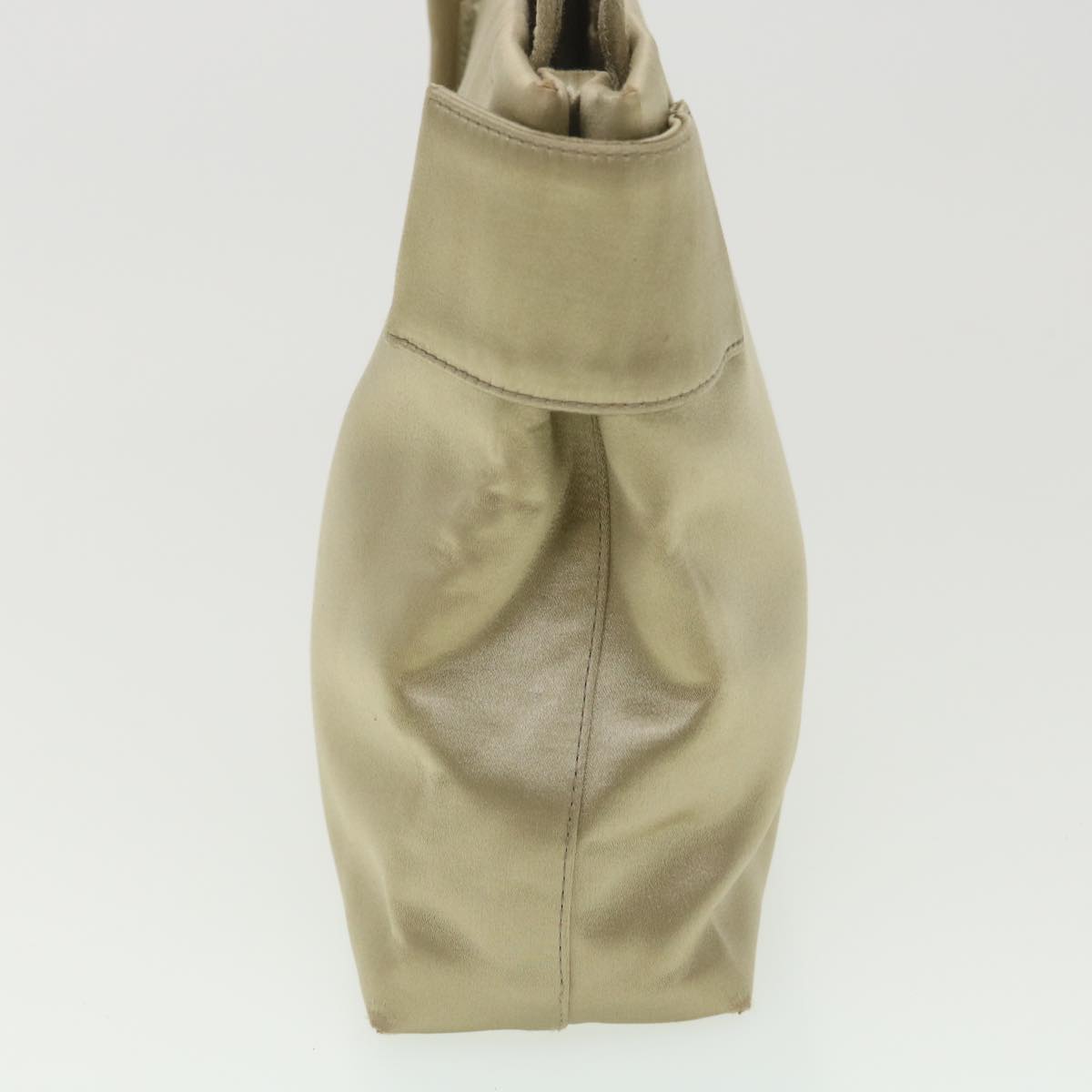 Prada Hand Bag Satin Beige Travel Bag