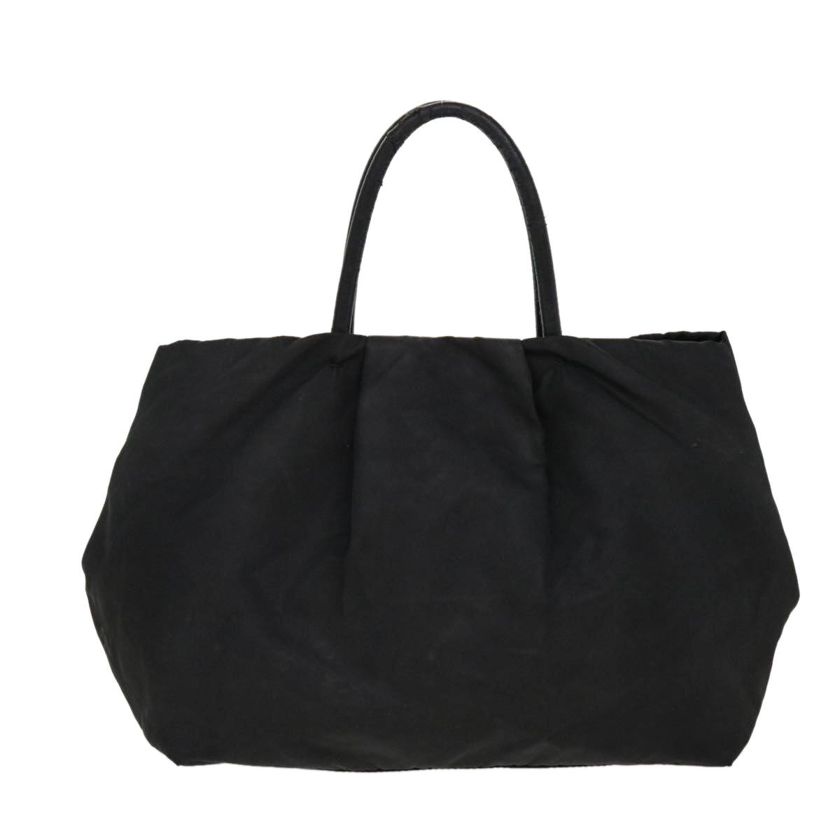Prada Hand Bag Auth Nylon Black Travel Bag Black Auth Yb046