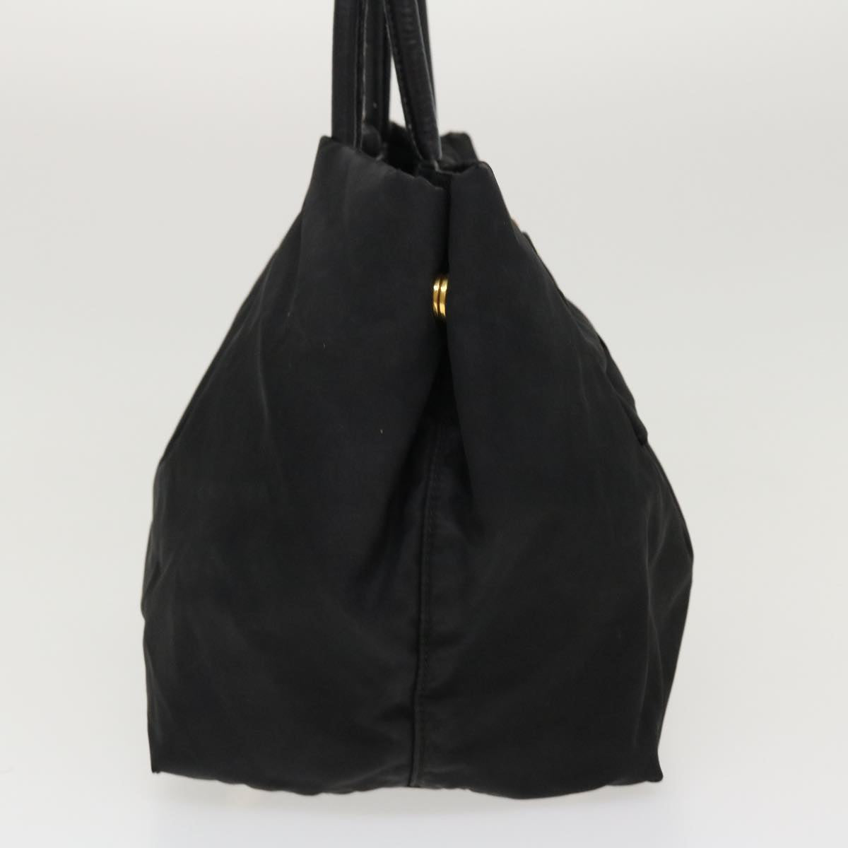 Prada Hand Bag Auth Nylon Black Travel Bag Black Auth Yb046