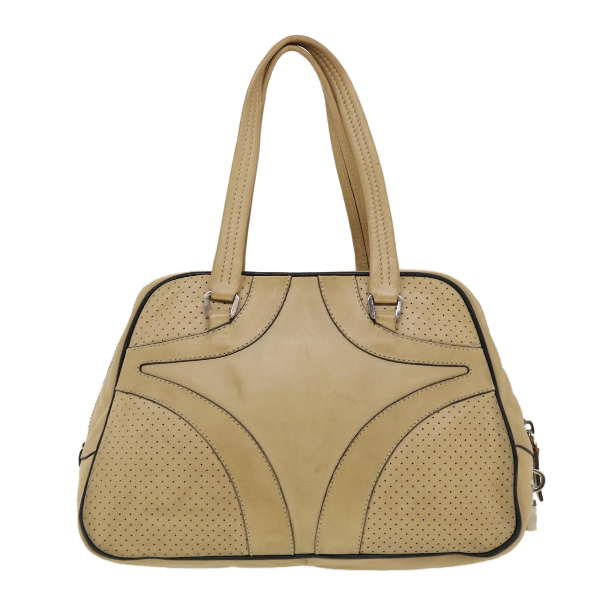 Prada Hand Bag Leather Beige Travel Bag Leather Beige Yb123