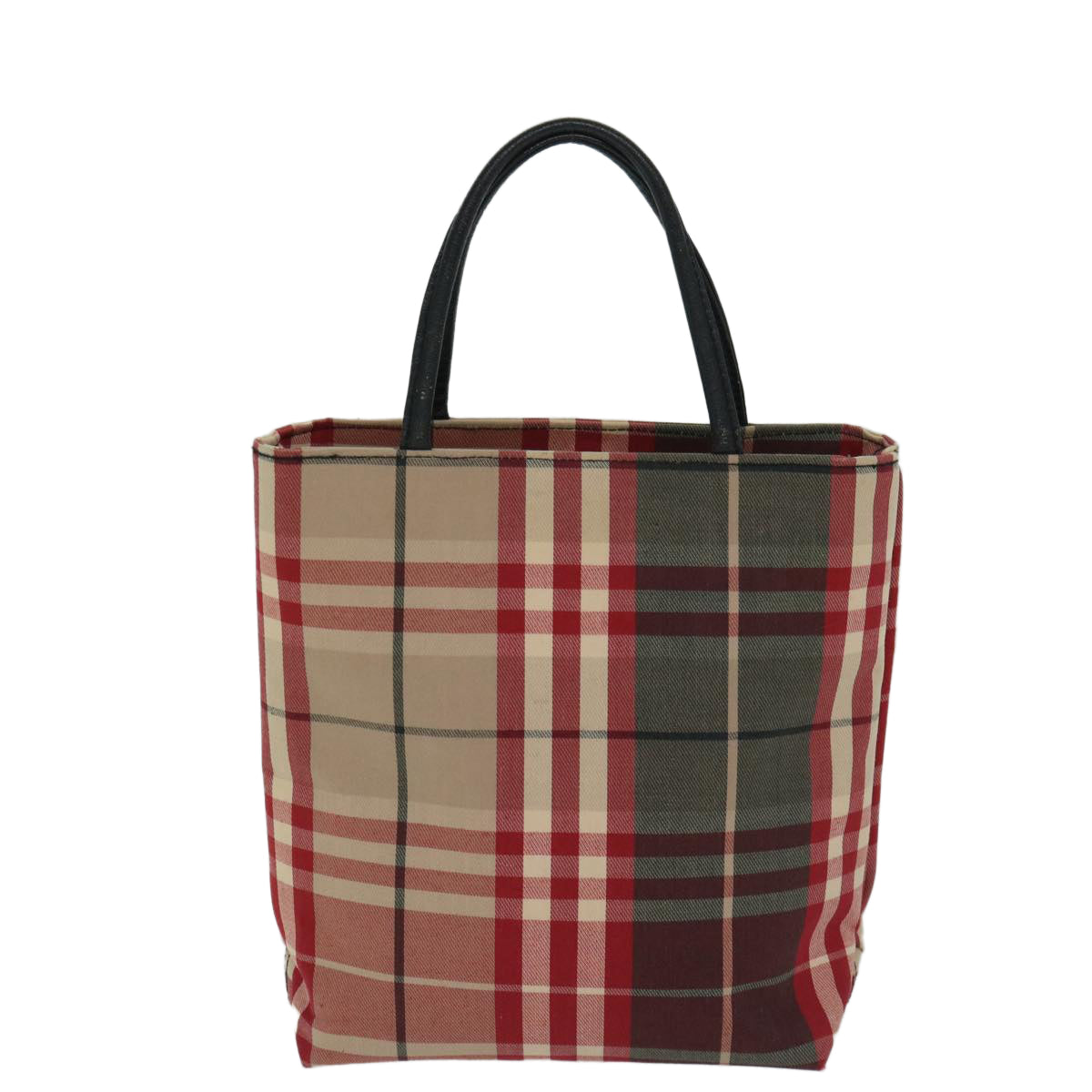 Burberry Luxury Nova Check Hand Bag Auth Yb523 Canvas Red Travel Bag