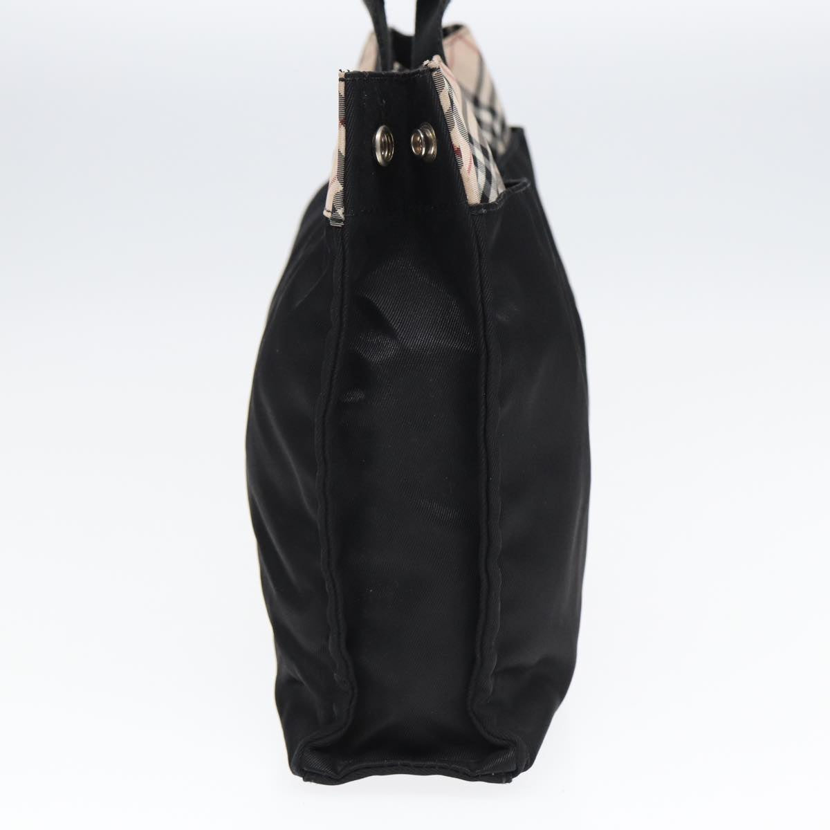 Burberry Luxury Nova Check Hand Bag Auth Yb621 Nylon Black Beige Travel Bag