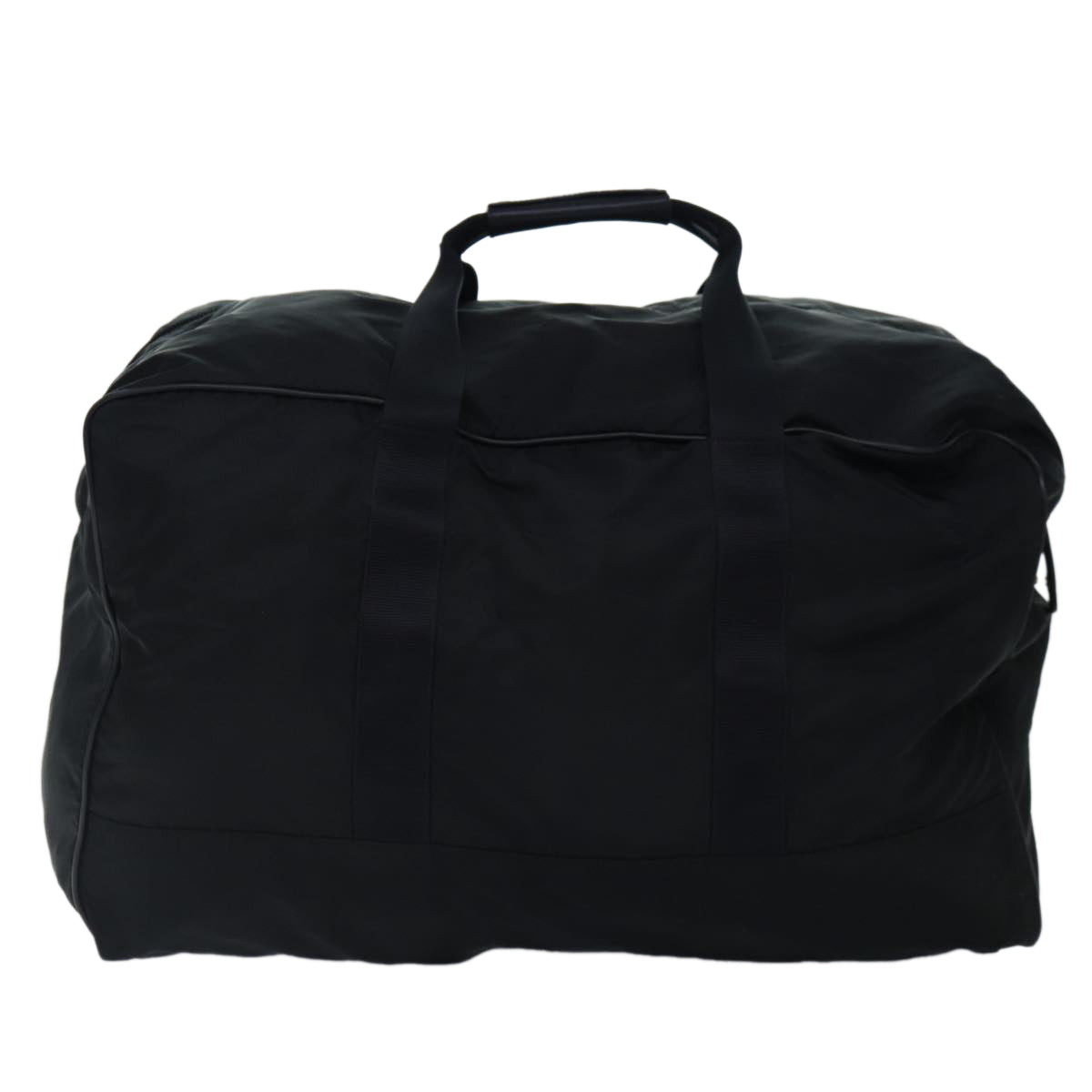Prada Boston Bag Auth Nylon Black Silver Travel Bag Silver Auth Yb684