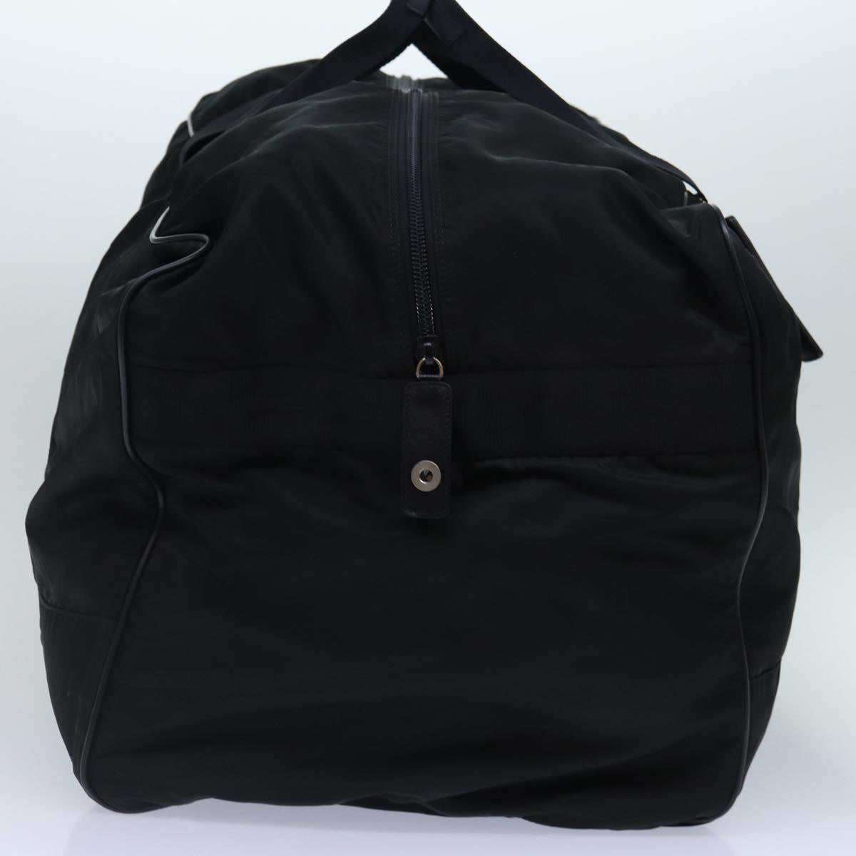 Prada Boston Bag Auth Nylon Black Silver Travel Bag Silver Auth Yb684