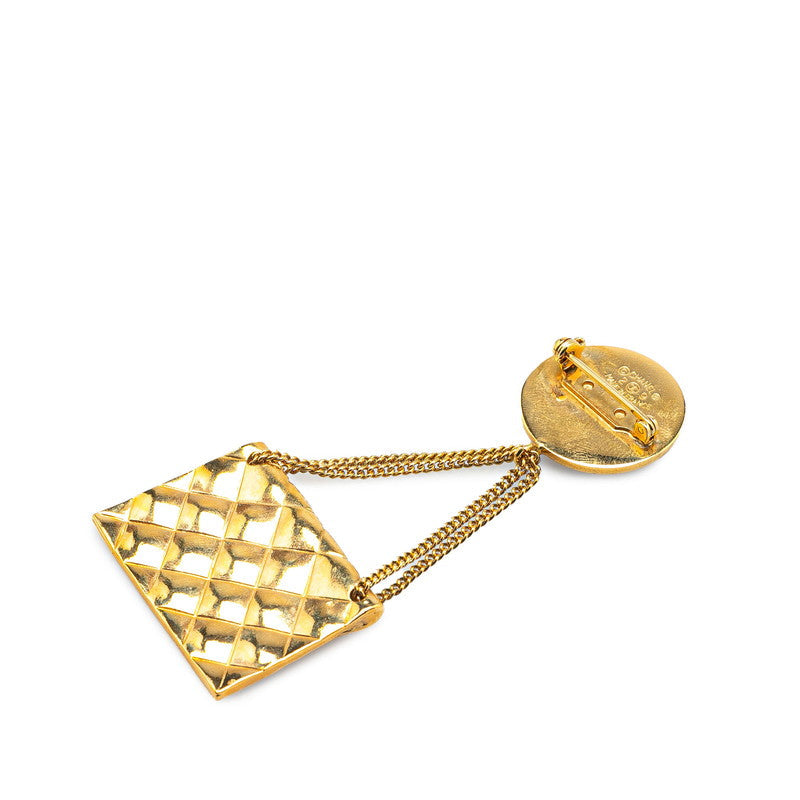 Chanel Gold Plated Coco Mark 31 Rue Cambon Paris Matelasse Brooch Bag