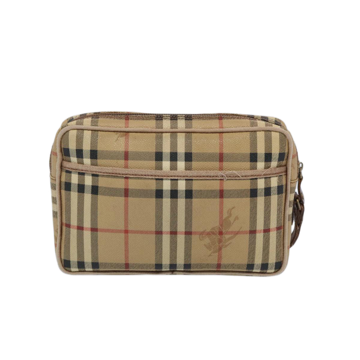 Burberry Luxury ss Nova Check Clutch Bag Pvc Auth Leather Beige