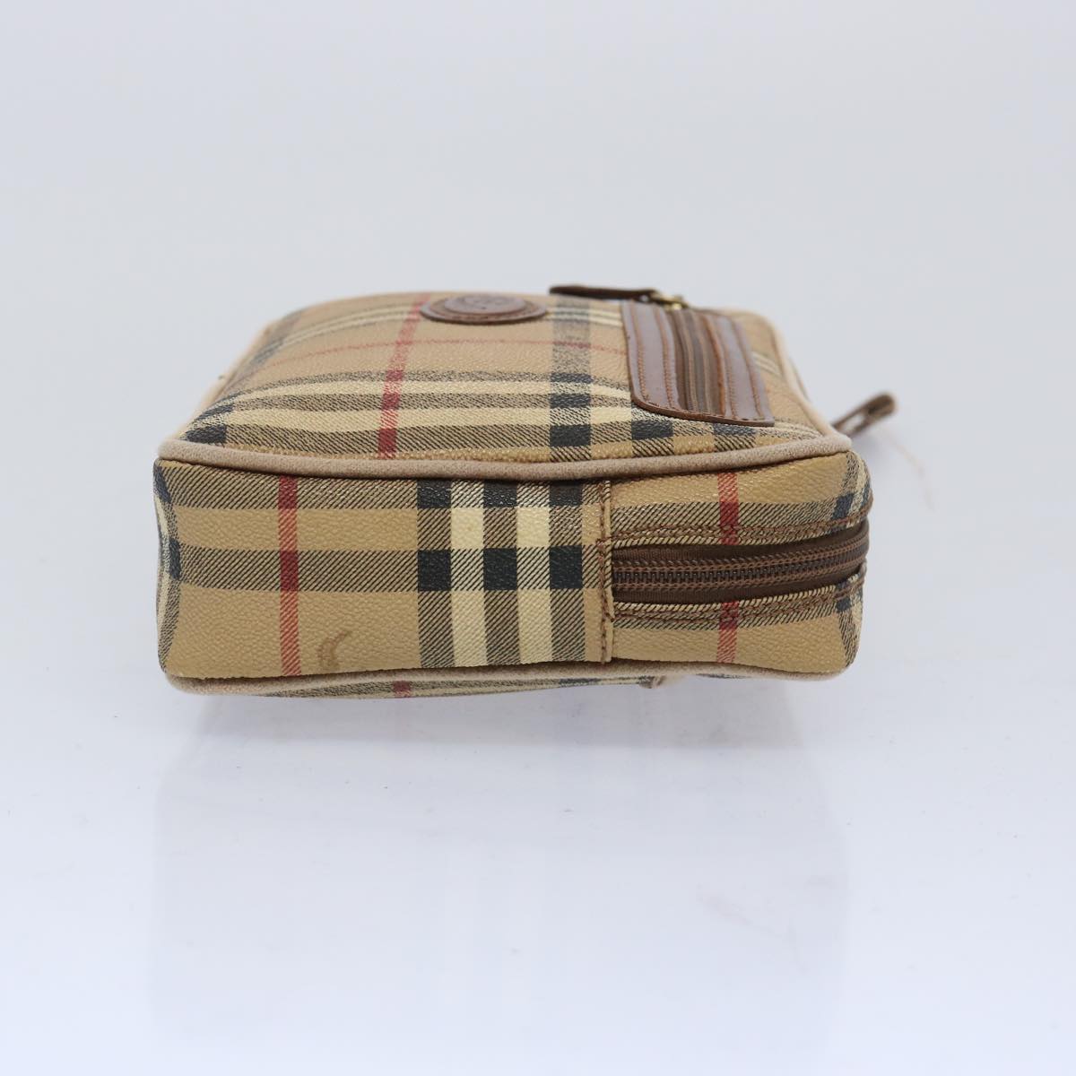 Burberry Luxury ss Nova Check Clutch Bag Pvc Auth Leather Beige