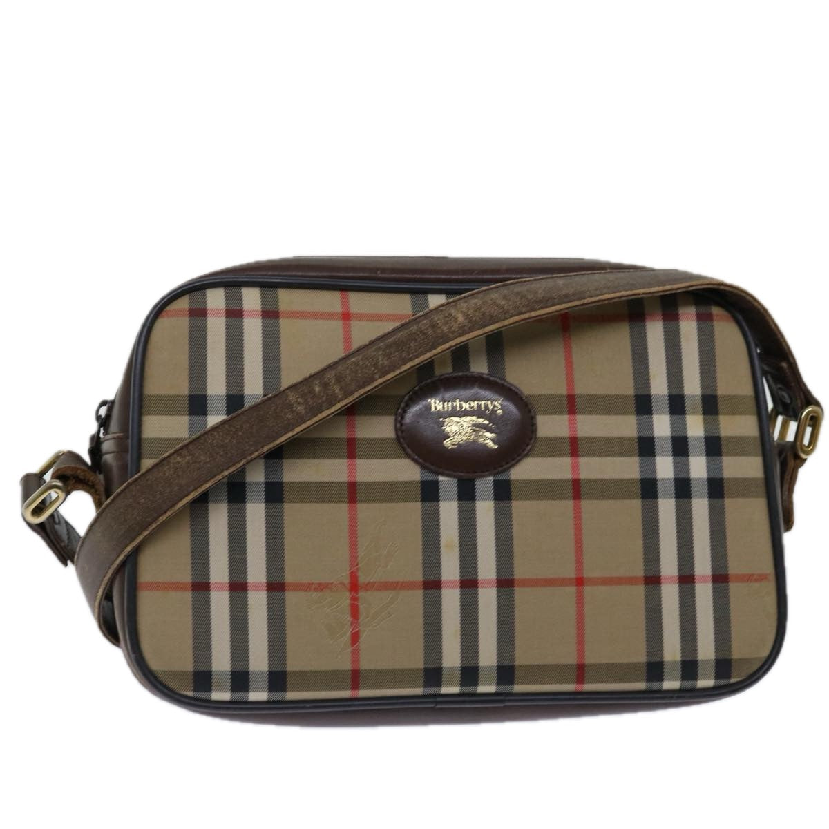 Burberry Luxury ss Nova Check Shoulder Bag Auth Yk11222 Canvas Beige