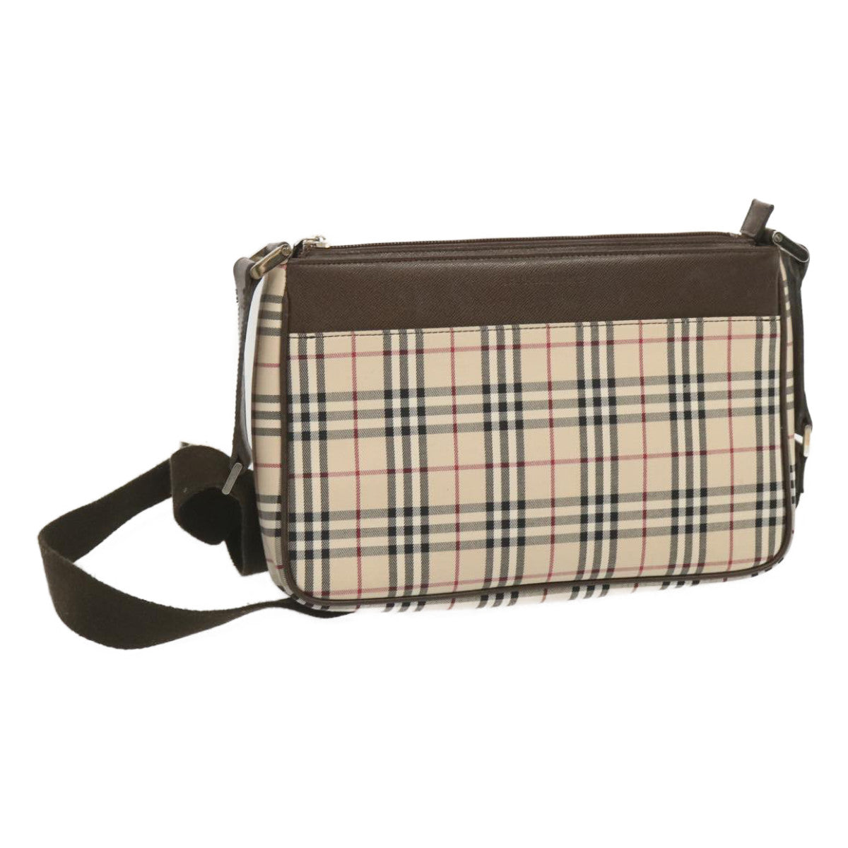 Burberry Luxury Nova Check Shoulder Bag Auth Yk11223 Canvas Beige