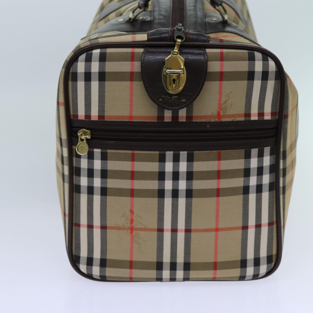 Burberry Luxury ss Nova Check Boston Bag Auth Yk11757 Canvas Beige Travel Bag