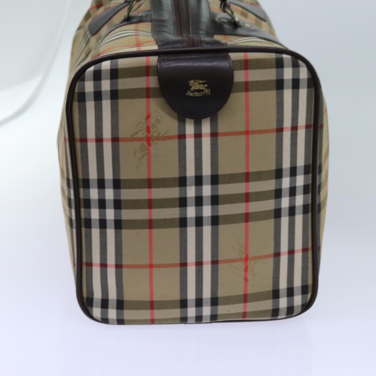 Burberry Luxury ss Nova Check Boston Bag Auth Yk11757 Canvas Beige Travel Bag