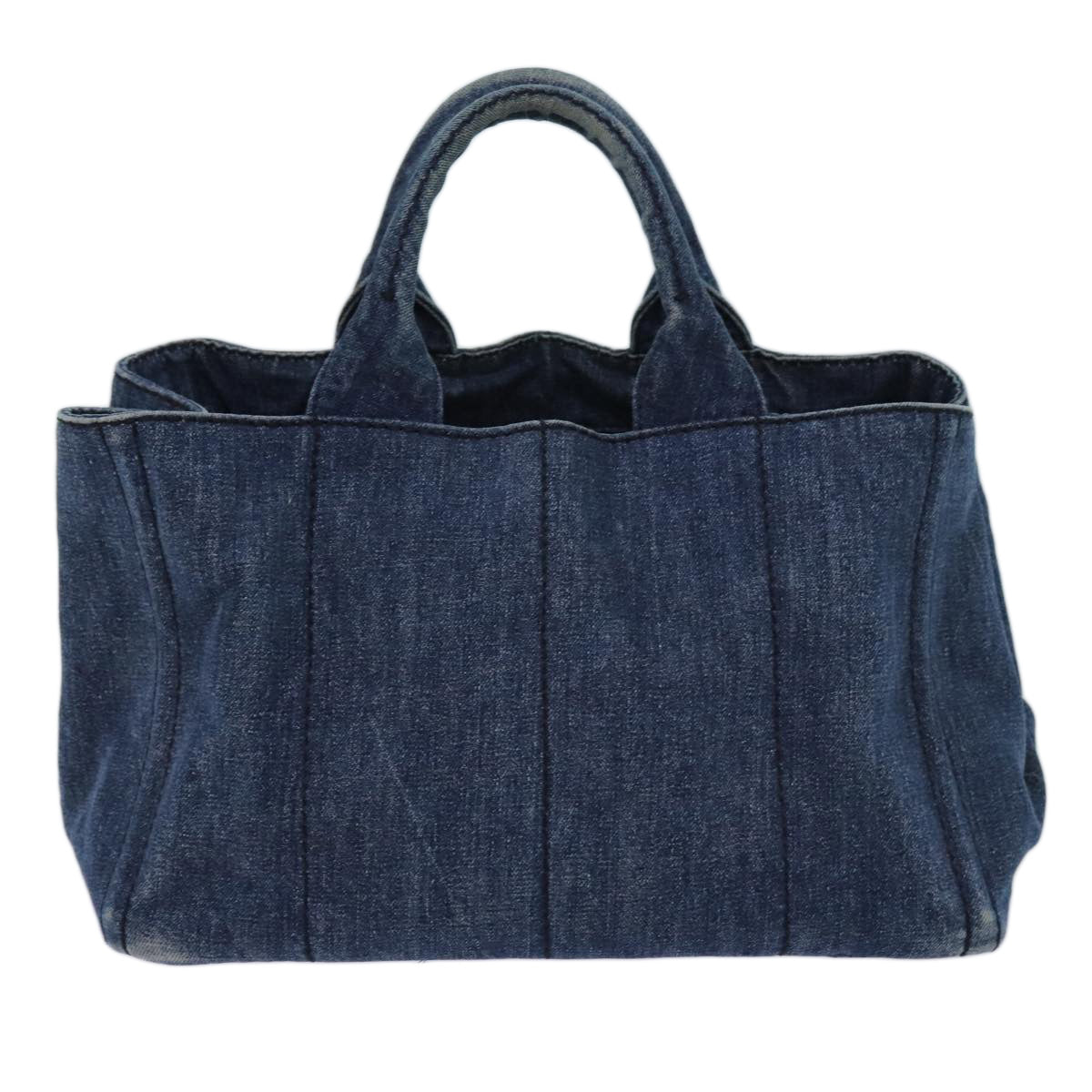 Prada Canapa Mm Hand Bag Auth Blue Travel Bag