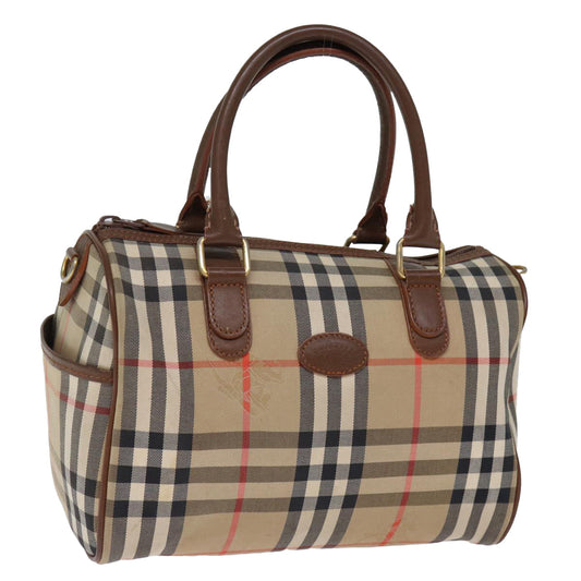 Burberry Luxury ss Nova Check Boston Bag Auth Yk12086 Canvas Beige Travel Bag