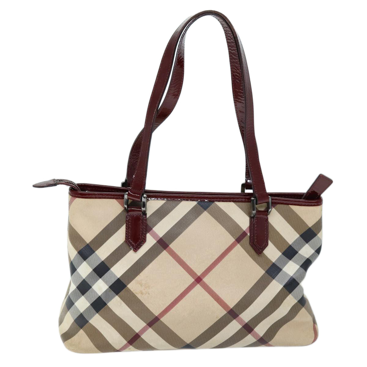 Burberry Luxury Nova Check Shoulder Bag Coated Auth Yk12191 Canvas Beige