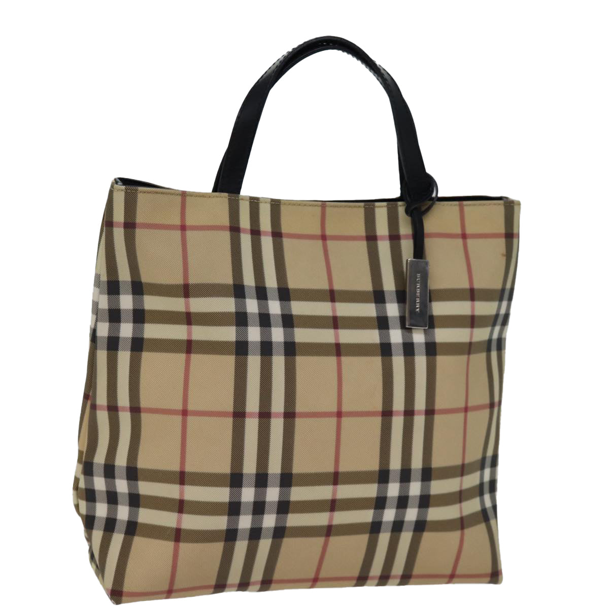 Burberry Luxury Nova Check Hand Bag Coated Auth Yk12299 Canvas Beige Travel Bag