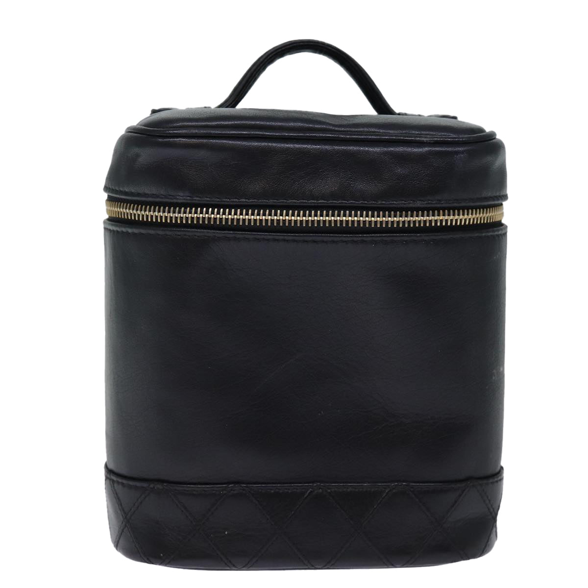 Chanel Bicolole Vanity Cosmetic Pouch Leather Black CC Auth yk