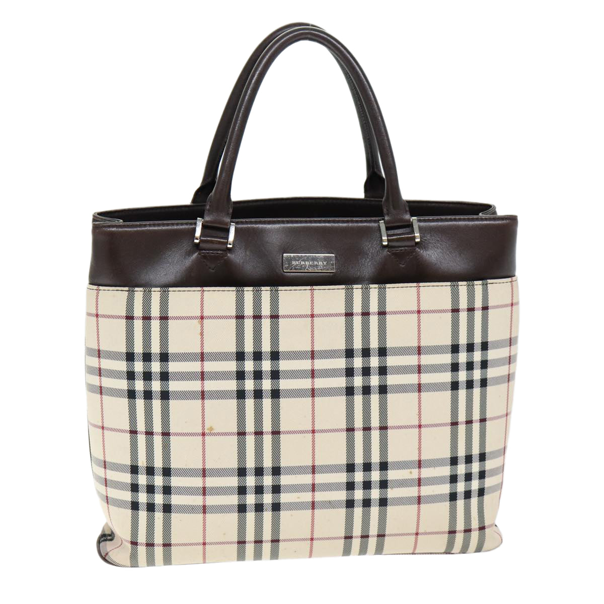 Burberry Luxury Nova Check Hand Bag Polyester Auth Yk12722 Beige Travel Bag