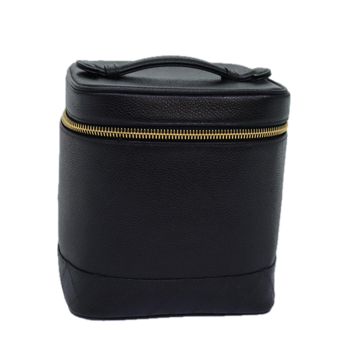 Chanel Bicolole Vanity Cosmetic Pouch Caviar Skin Black CC Auth yk