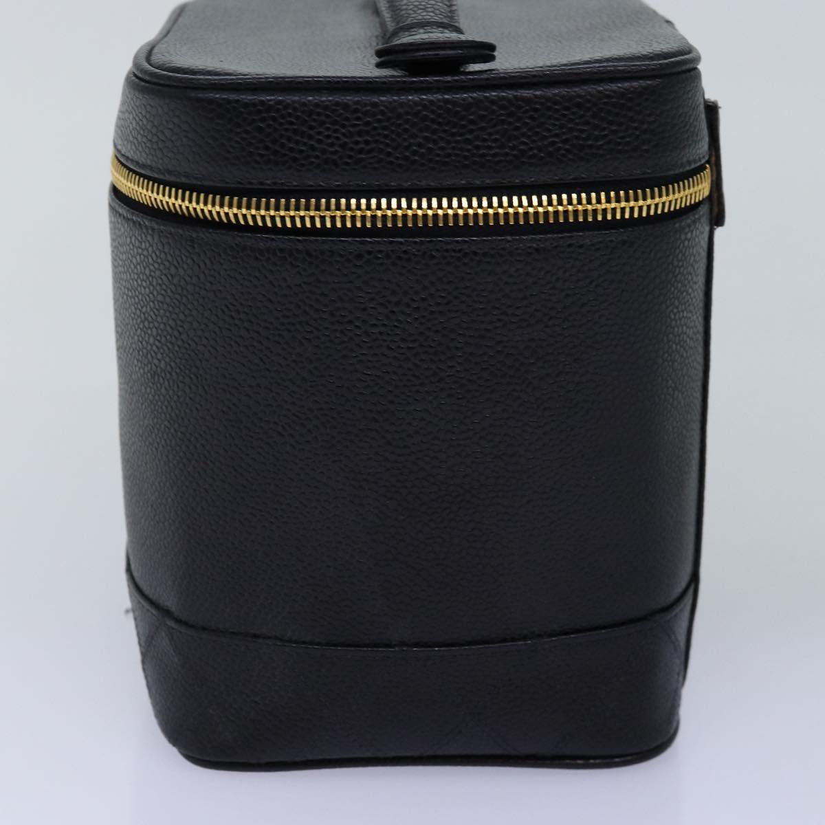 Chanel Bicolole Vanity Cosmetic Pouch Caviar Skin Black CC Auth yk