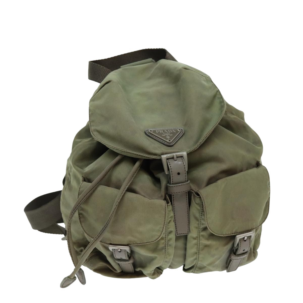 Prada Backpack Khaki Auth Nylon Khaki Auth Yk13356