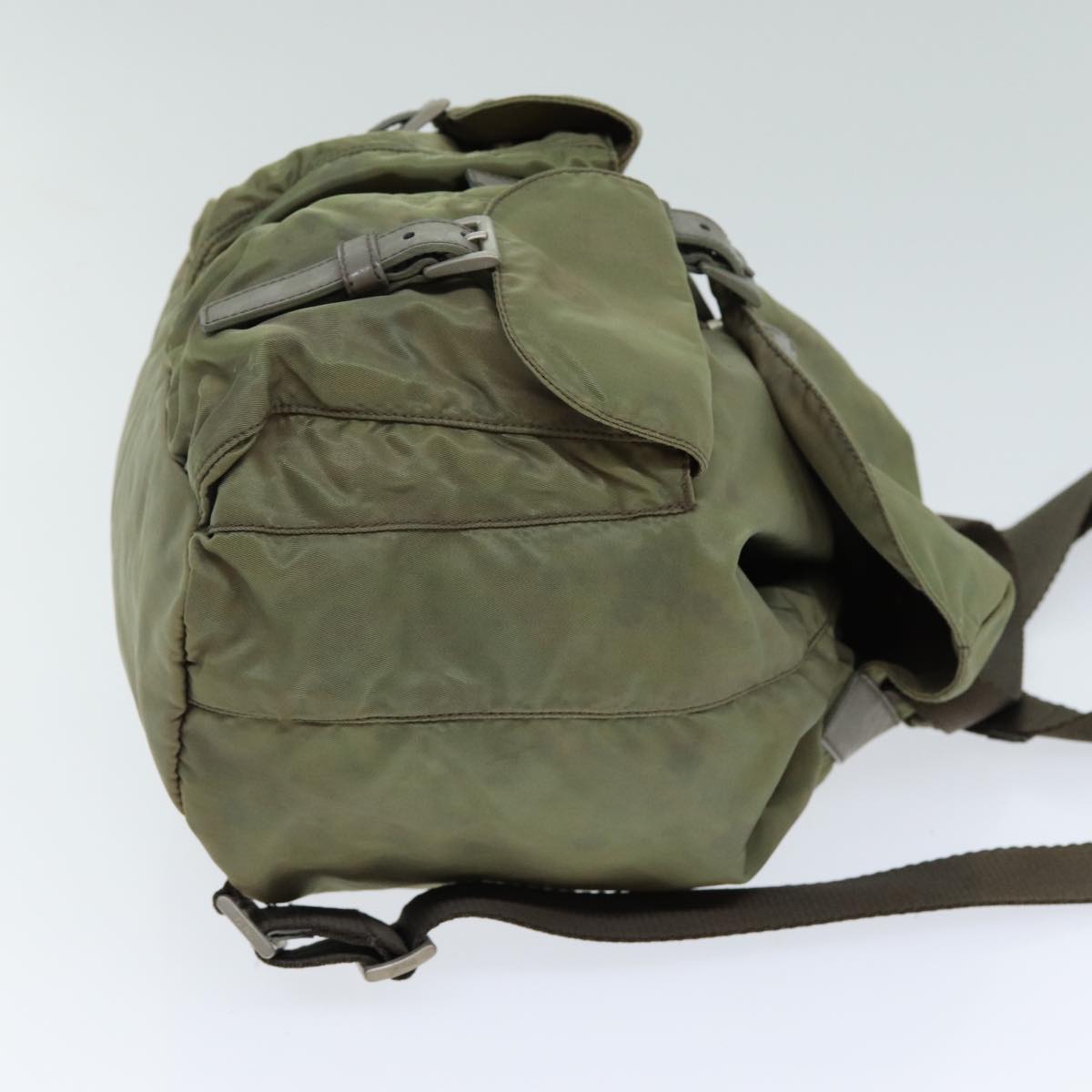 Prada Backpack Khaki Auth Nylon Khaki Auth Yk13356