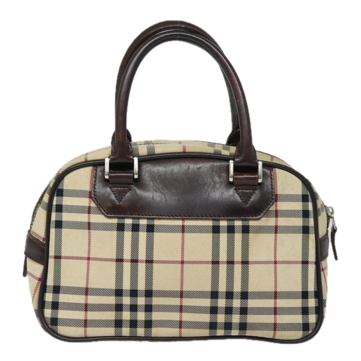 Burberry Luxury Nova Check Hand Bag Auth Yk13499 Nylon Black Beige Travel Bag