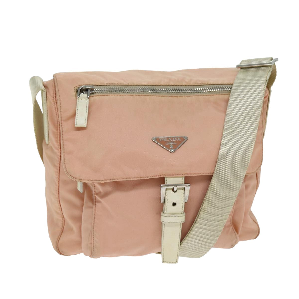 Prada Shoulder Bag Auth Nylon Pink Pink Auth Yk13570