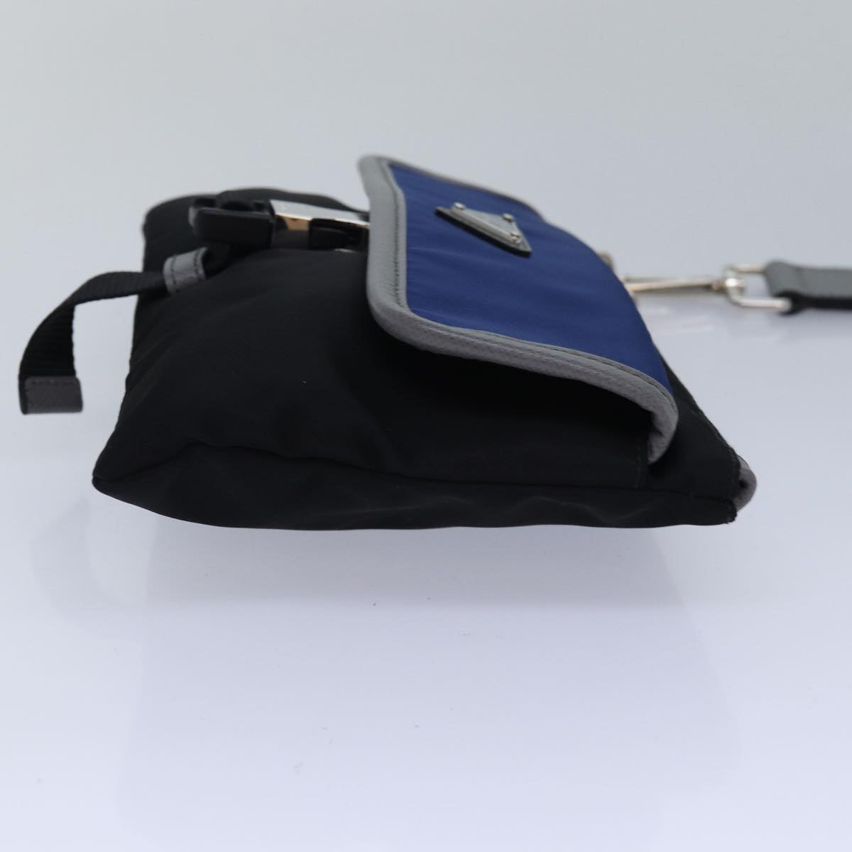 Prada Clutch Bag Auth Nylon Black Blue