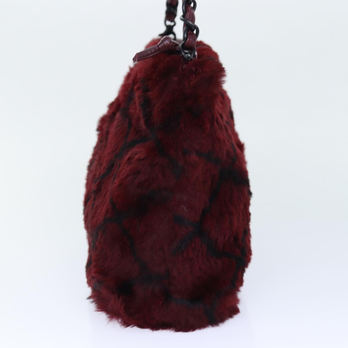Chanel COCO Mark Chain Hand Bag Canvas Wine Red CC Auth ykA