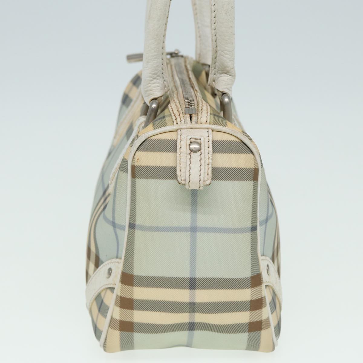 Burberry Luxury Nova Check Hand Bag Pvc Auth Yk13985 Blue Travel Bag