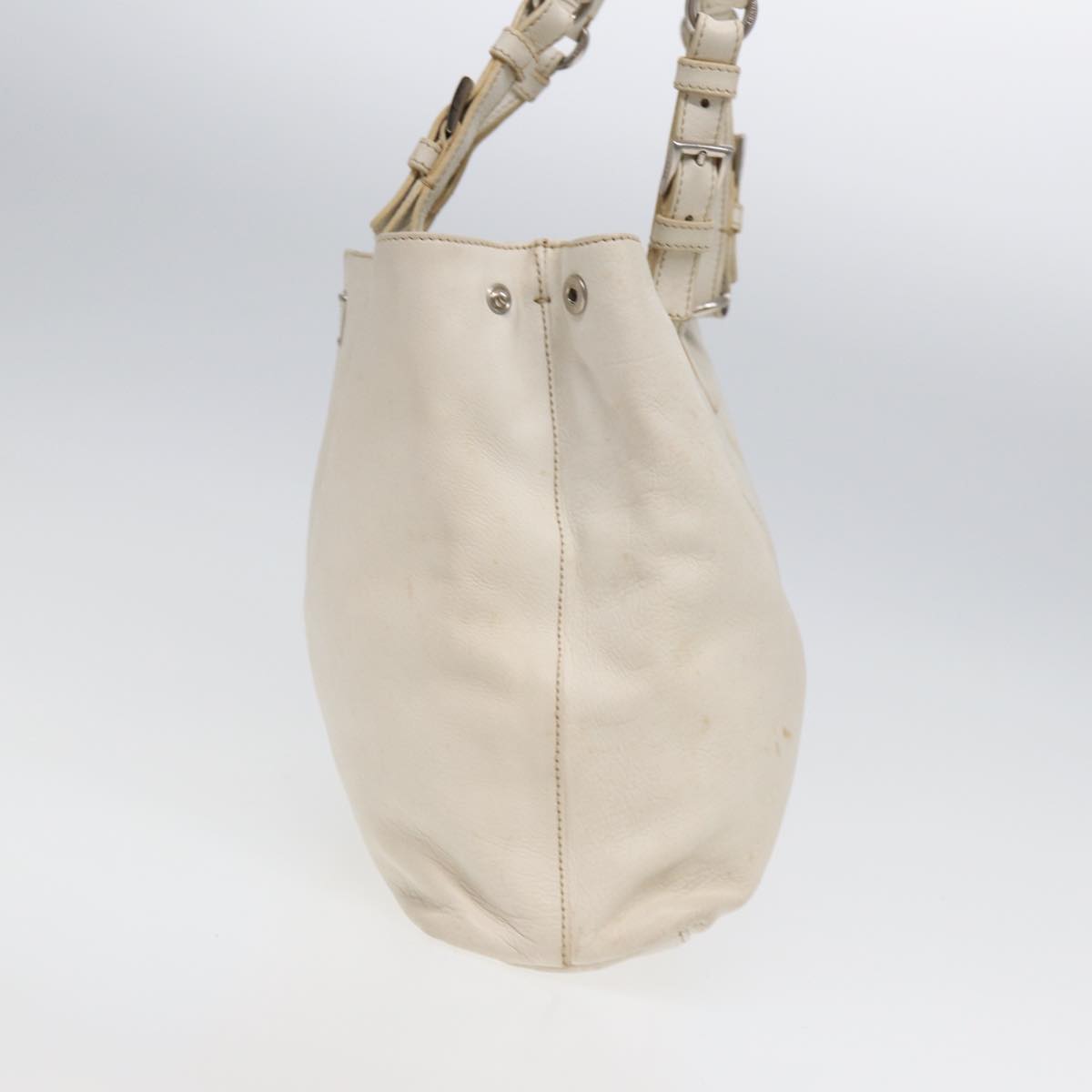 Prada Tote Bag 2Way Auth Leather White