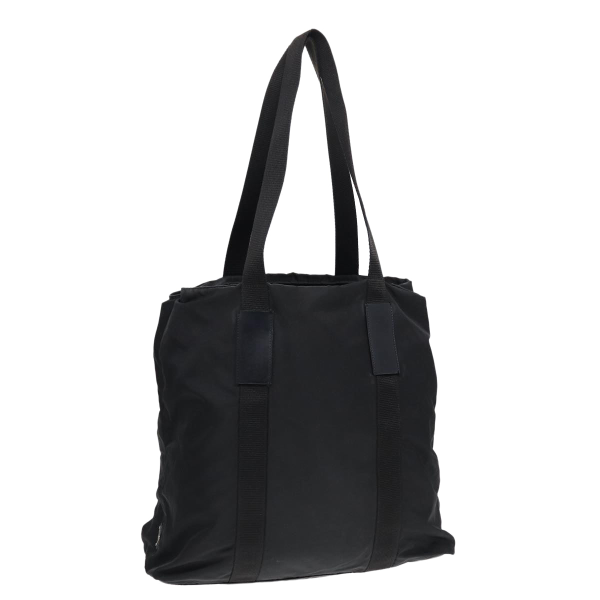 Prada Tote Bag Auth Nylon Black Silver Silver Auth Yk14228